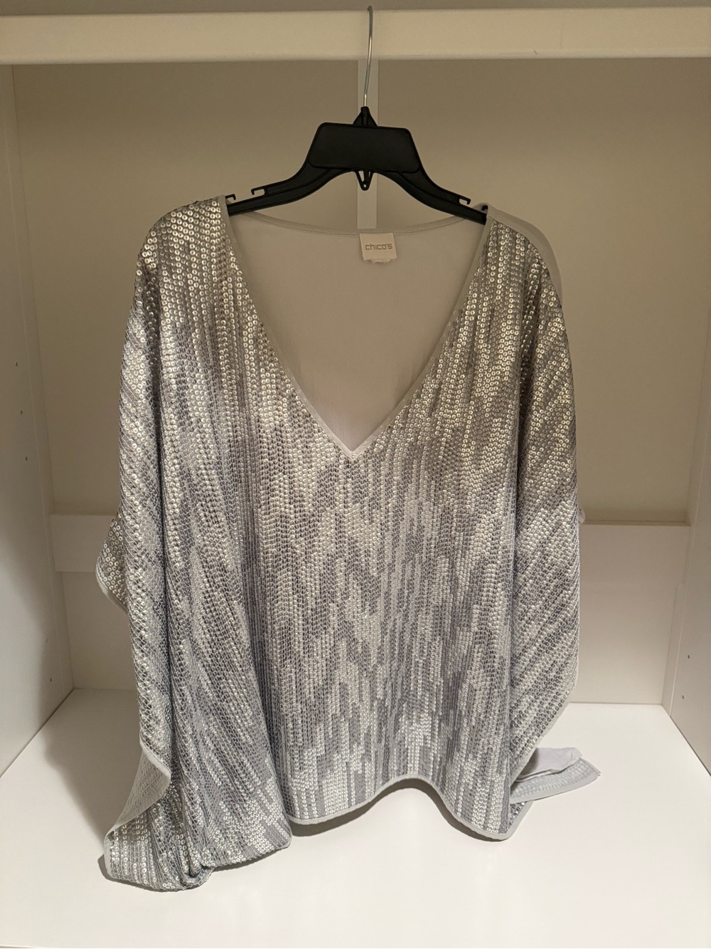 Chico's Silver Lightweight Shell Top